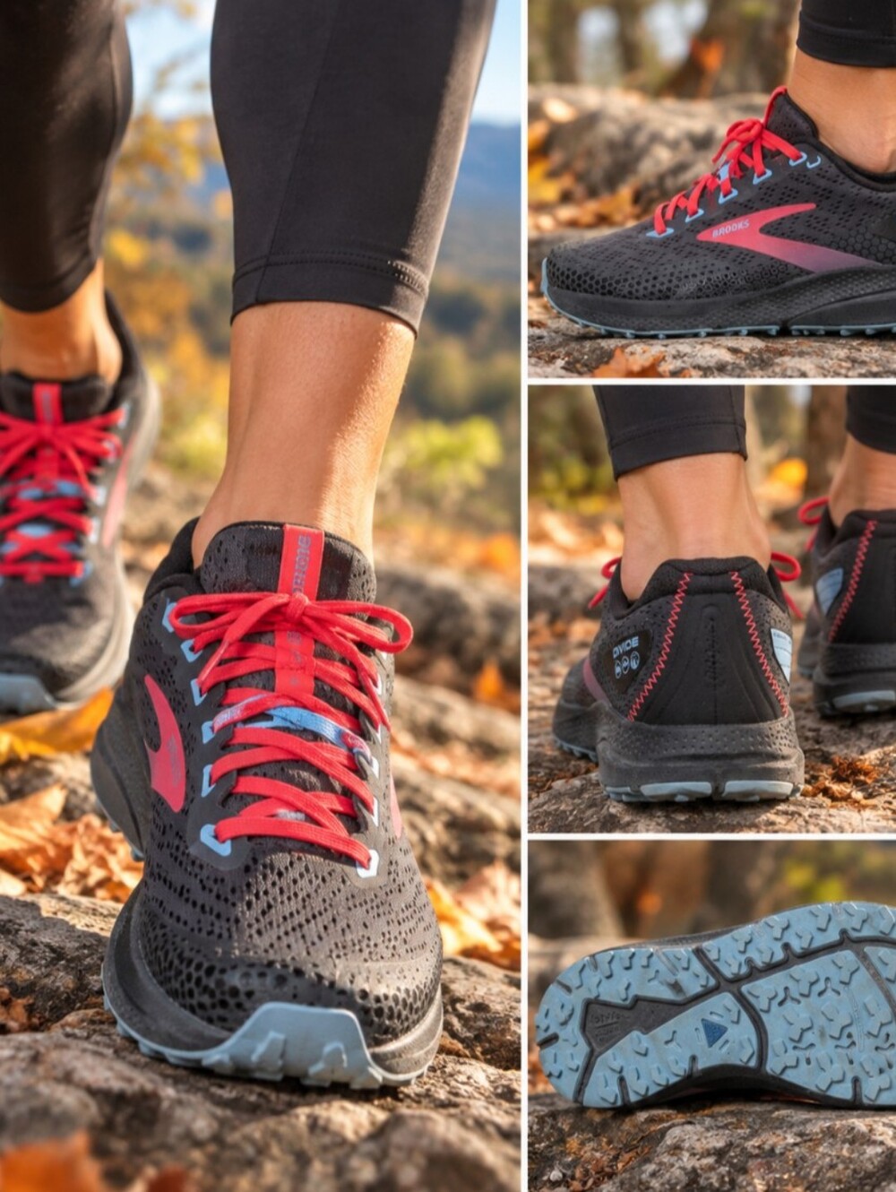 Brooks Divide Trail Running Shoes – Women’s Size 8 – Black/Red